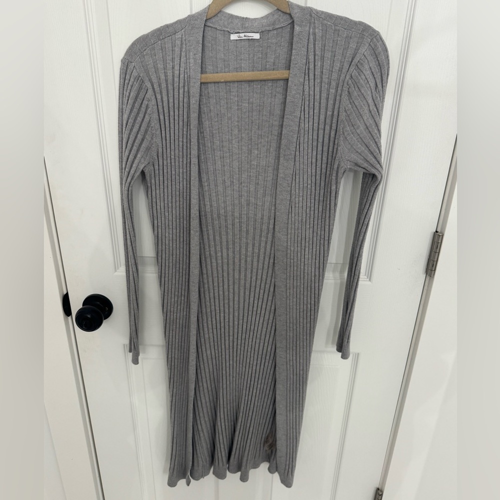 Vila Milano Light Gray Ribbed Cardigan